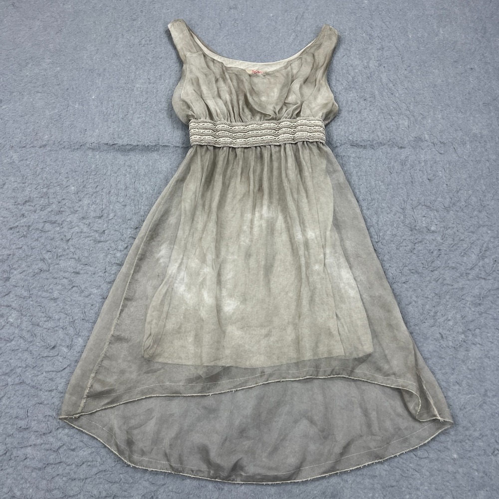 New Collection Dress Women's Small* Beige Sheer Lined Sleeveless Y2K Italy 90s